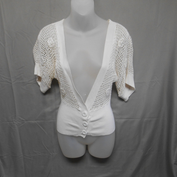 Candie's Sweaters - Candies open weave cream cardigan sweater M
